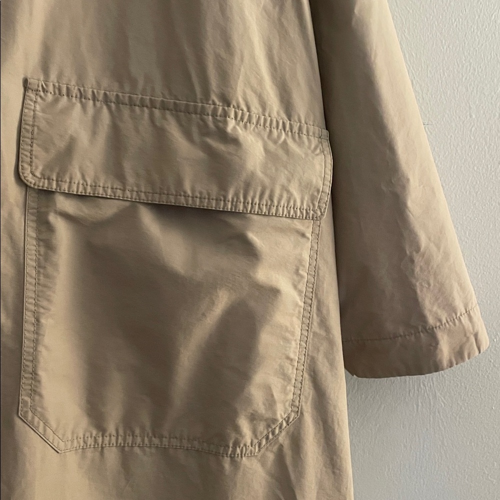 Frankie Shop Beige Hooded Button Front Oversized Parka - Picture 3 of 16